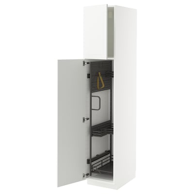 METOD Mobile alto con accessori pulizia, bianco/Stensund bianco, 40x60x200 cm