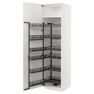 METOD Mobile alto con cestelli dispensa, bianco/Vallstena bianco, 60x60x220 cm