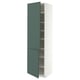METOD Mobile alto con ripiani/2 ante, bianco/Aspudden grigio scuro-verde, 60x60x220 cm