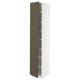 METOD Mobile alto con ripiani/2 ante, bianco/Havstorp marrone-beige, 40x60x220 cm