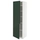 METOD Mobile alto con ripiani/2 ante, bianco/Havstorp verde intenso, 60x60x200 cm
