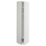 METOD Mobile alto con ripiani/cestello, bianco/Havstorp grigio chiaro, 40x60x200 cm