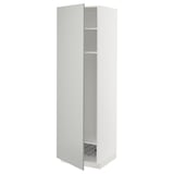 METOD Mobile alto con ripiani/cestello, bianco/Havstorp grigio chiaro, 60x60x200 cm