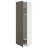 METOD Mobile alto con ripiani/cestello, bianco/Havstorp marrone-beige, 60x60x200 cm