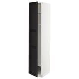 METOD Mobile alto con ripiani/cestello, bianco/Lerhyttan mordente nero, 40x60x200 cm