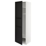 METOD Mobile alto con ripiani/cestello, bianco/Lerhyttan mordente nero, 60x60x200 cm