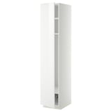 METOD Mobile alto con ripiani/cestello, bianco/Ringhult bianco, 40x60x200 cm