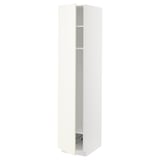 METOD Mobile alto con ripiani/cestello, bianco/Vallstena bianco, 40x60x200 cm