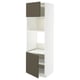 METOD Mobile alto elettrodomest incasso, bianco/Havstorp marrone-beige, 60x60x200 cm