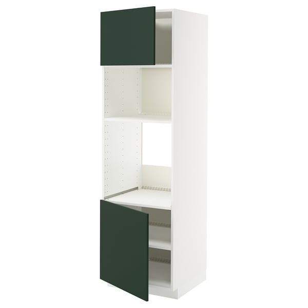 METOD Mobile alto elettrodomest incasso, bianco/Havstorp verde intenso, 60x60x200 cm