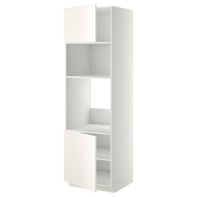 METOD Mobile alto elettrodomest incasso, bianco/Veddinge bianco, 60x60x200 cm