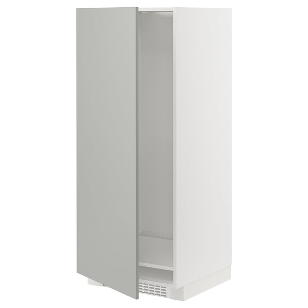 METOD Mobile alto per frigo/congelatore, bianco/Havstorp grigio chiaro, 60x60x140 cm