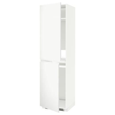 METOD Mobile alto per frigo/congelatore, bianco/Voxtorp bianco opaco, 60x60x220 cm