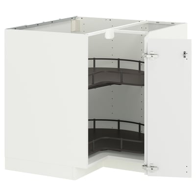 METOD Mobile angolare/cestello girevole, bianco/Voxtorp lucido/bianco, 88x88 cm