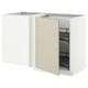 METOD Mobile base angolare/cestello estr., bianco/Havstorp beige, 128x68 cm
