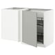 METOD Mobile base angolare/cestello estr., bianco/Havstorp grigio chiaro, 128x68 cm