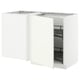 METOD Mobile base angolare/cestello estr., bianco/Vallstena bianco, 128x68 cm