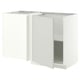 METOD Mobile base angolare con ripiano, bianco/Aspudden grigio chiaro, 128x68 cm