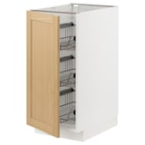 METOD Mobile base con cestelli scorrevoli, bianco/Forsbacka rovere, 40x60 cm
