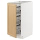 METOD Mobile base con cestelli scorrevoli, bianco/Forsbacka rovere, 40x60 cm