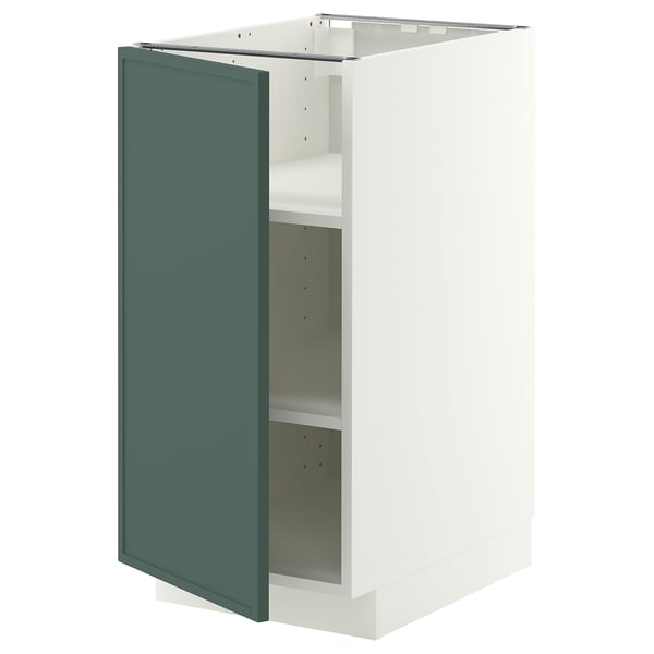 METOD Mobile base con ripiani, bianco/Aspudden grigio scuro-verde, 40x60 cm