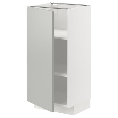 METOD Mobile base con ripiani, bianco/Havstorp grigio chiaro, 40x37 cm