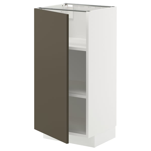 METOD Mobile base con ripiani, bianco/Havstorp marrone-beige, 40x37 cm