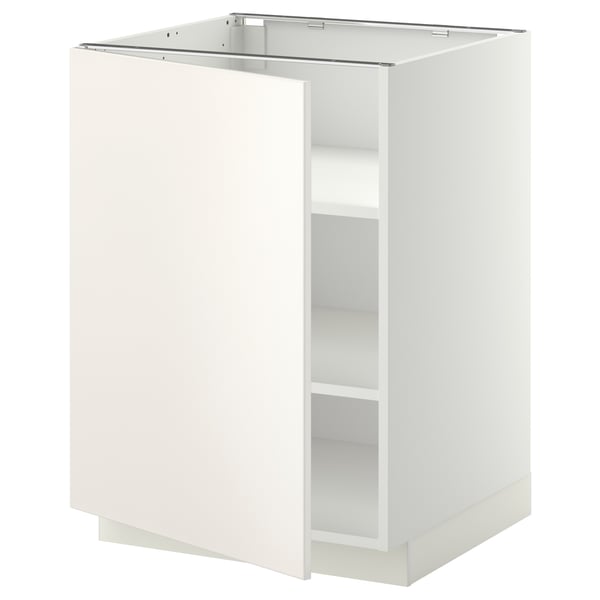 METOD Mobile base con ripiani, bianco/Veddinge bianco, 60x60 cm