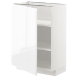 METOD Mobile base con ripiani, bianco/Voxtorp lucido/bianco, 60x37 cm