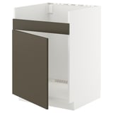 METOD Mobile base per lavello 1vas HAVSEN, bianco/Havstorp marrone-beige, 60x60 cm