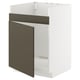 METOD Mobile base per lavello 1vas HAVSEN, bianco/Havstorp marrone-beige, 60x60 cm