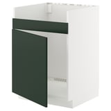 METOD Mobile base per lavello 1vas HAVSEN, bianco/Havstorp verde intenso, 60x60 cm
