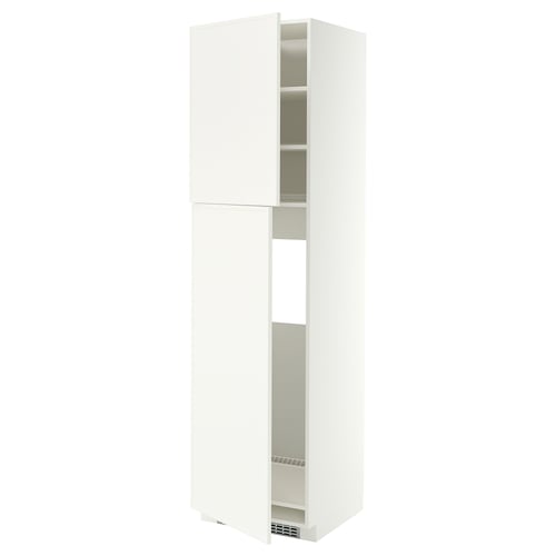 METOD Mobile frigo/2 ante, bianco/Aspudden bianco opaco, 60x60x220 cm