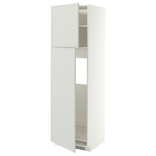 METOD Mobile frigo/2 ante, bianco/Aspudden grigio chiaro, 60x60x200 cm