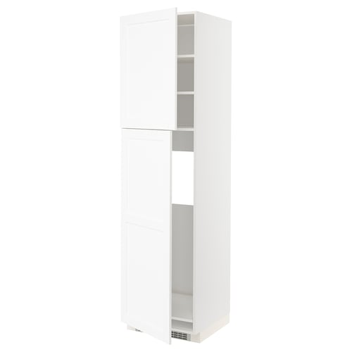 METOD Mobile frigo/2 ante, bianco Enköping/bianco effetto legno, 60x60x220 cm