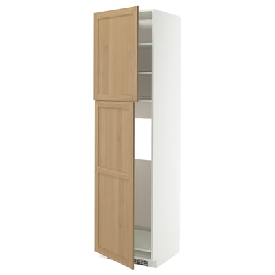 METOD Mobile frigo/2 ante, bianco/Forsbacka rovere, 60x60x220 cm