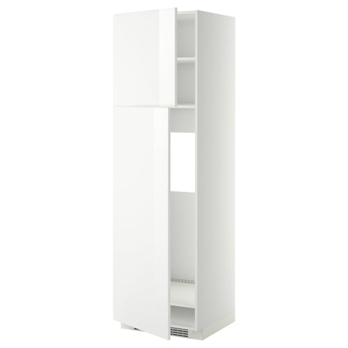 METOD Mobile frigo/2 ante, bianco/Ringhult bianco, 60x60x200 cm