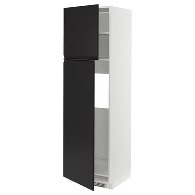 METOD Mobile frigo/2 ante, bianco/Upplöv antracite opaco, 60x60x200 cm