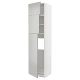 METOD Mobile frigo/3 ante, bianco/Havstorp grigio chiaro, 60x60x240 cm