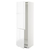METOD Mobile frigo o congelatore/2 ante, bianco/Voxtorp lucido/bianco, 60x60x200 cm