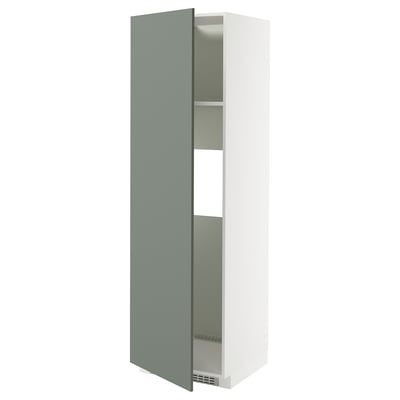 METOD Mobile frigo o congelatore/anta, bianco/Nickebo grigio-verde opaco, 60x60x200 cm