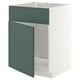 METOD Mobile lavello con anta/frontale, bianco/Aspudden grigio scuro-verde, 60x60 cm
