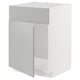METOD Mobile lavello con anta/frontale, bianco/Havstorp grigio chiaro, 60x60 cm