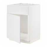 METOD Mobile lavello con anta/frontale, bianco/Stensund bianco, 60x60 cm