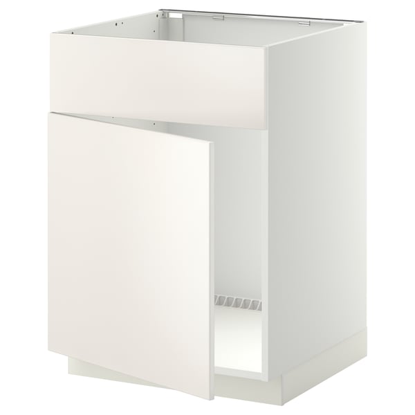 METOD Mobile lavello con anta/frontale, bianco/Veddinge bianco, 60x60 cm