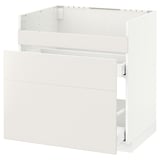 METOD Mobile lavello HAVSEN/3front/2cass, bianco Maximera/Veddinge bianco, 80x60 cm