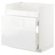 METOD Mobile lavello HAVSEN/3front/2cass, bianco Maximera/Voxtorp lucido/bianco, 80x60 cm