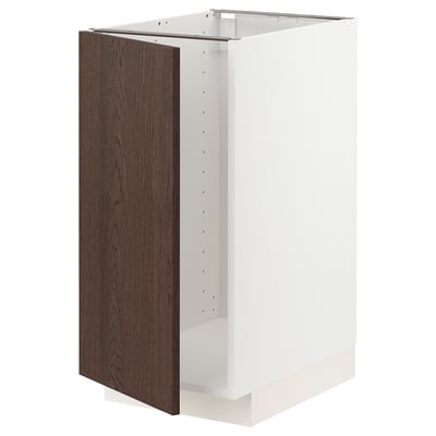 METOD Mobile lavello/raccolta differ., bianco/Sinarp marrone, 40x60 cm