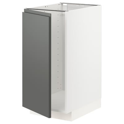 METOD Mobile lavello/raccolta differ., bianco/Voxtorp grigio scuro, 40x60 cm