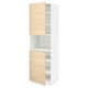 METOD Mobile microonde, 2 ante/ripiani, bianco/Askersund effetto frassino chiaro, 60x60x200 cm